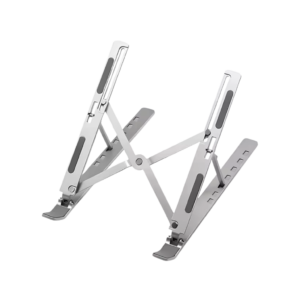 Adjustable Foldable Aluminum Laptop Holder Riser - Silver